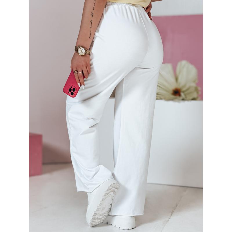 Dámské tepláky s širokými nohavicemi DRESLINA bílé