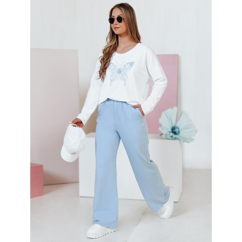 Dámské tepláky se širokými nohavicemi DRESLINA modré