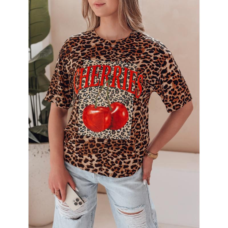 Dámske tričko oversize s bodkami ZESTSTYLE béžové