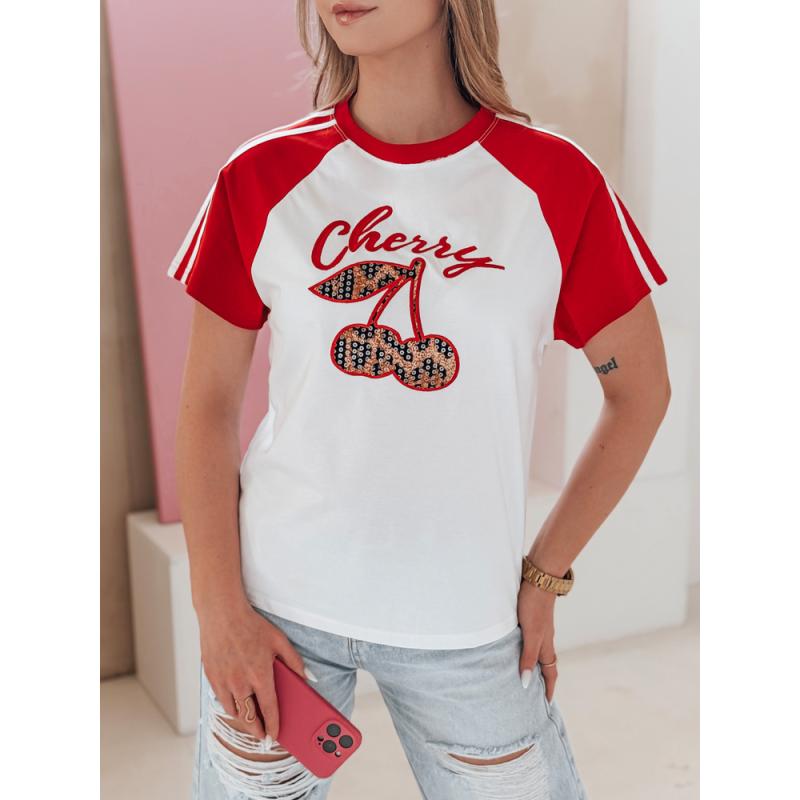 Dámské tričko s 3D efektem CEKINKA červená