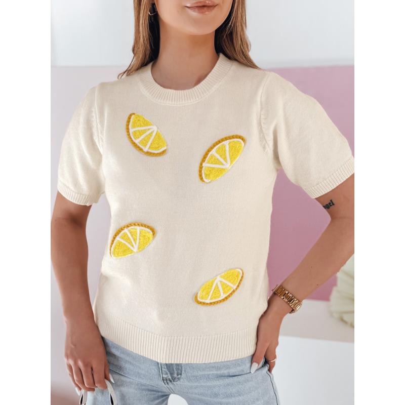 Női oversize pulóver citromokkal CYTRYNKA bézs