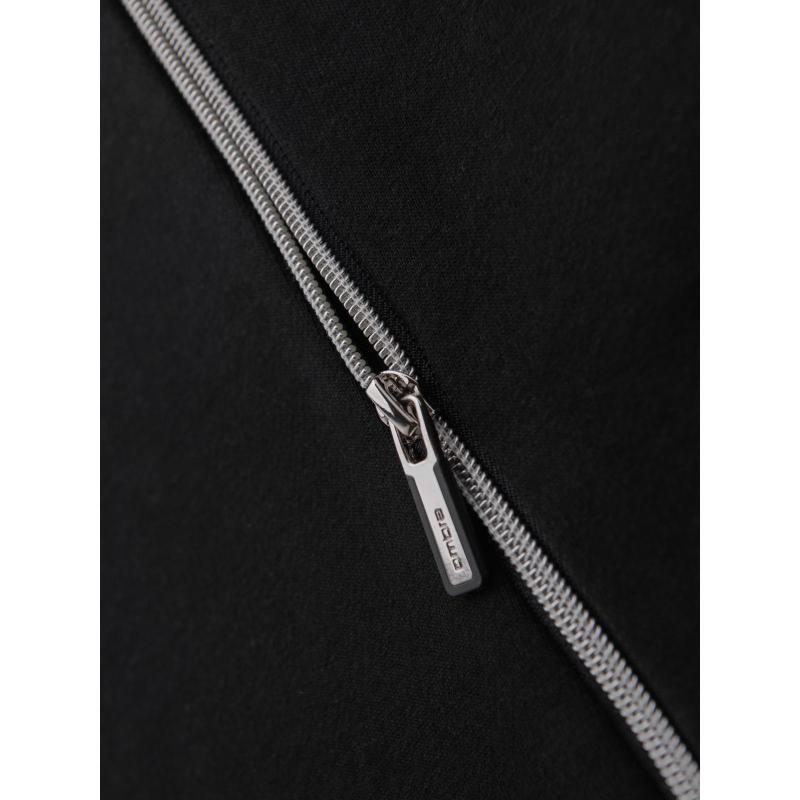 Férfi pulóver díszes cipzárral elöl - fekete V1 OM-SSNZ-0187