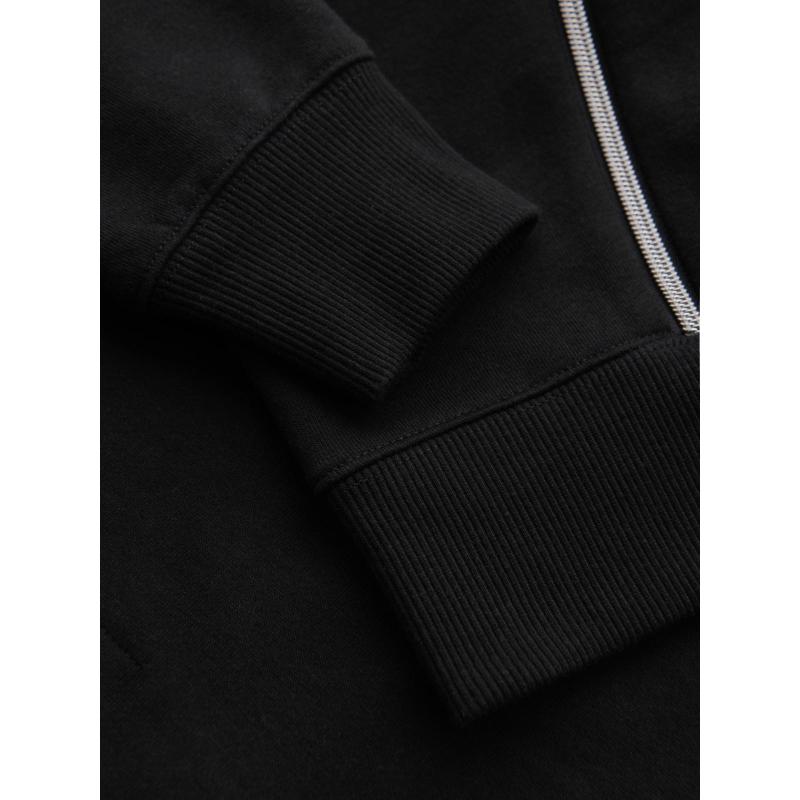 Férfi pulóver díszes cipzárral elöl - fekete V1 OM-SSNZ-0187