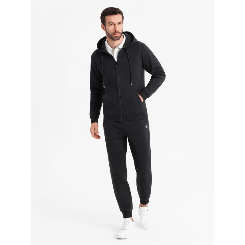 Cipzáras kapucnis pulóver streetwear stílusban - fekete V3 OM-SSZP-0213