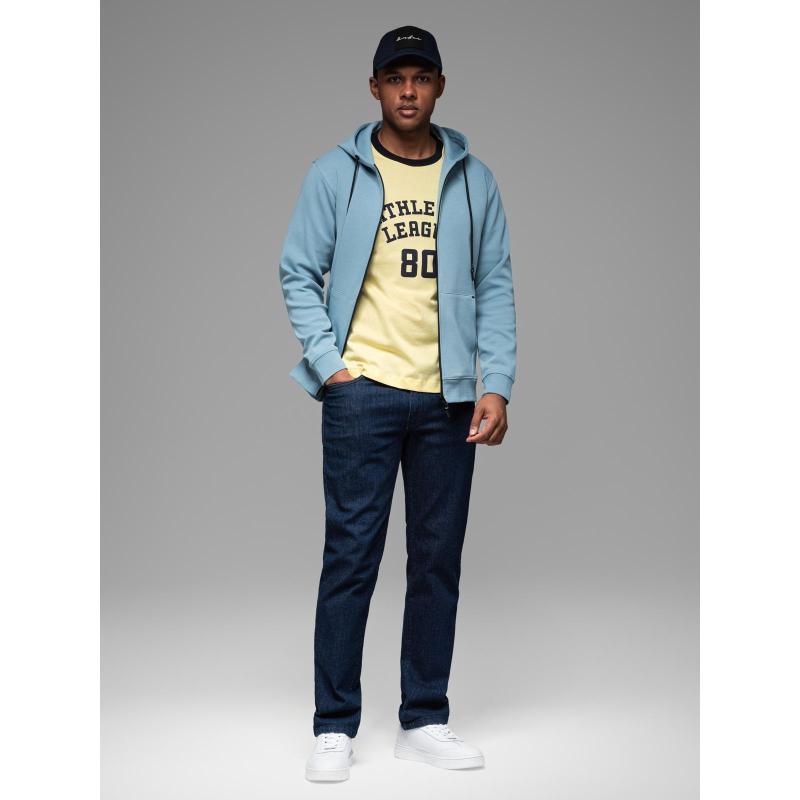 Pánska mikina BASIC z bavlny s kapucňou a zipsom - grafitová V11 OM-SSBZ-0160