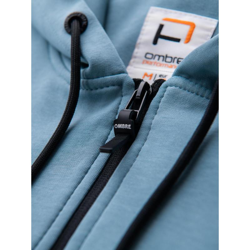 Pánska mikina BASIC z bavlny s kapucňou a zipsom - grafitová V11 OM-SSBZ-0160