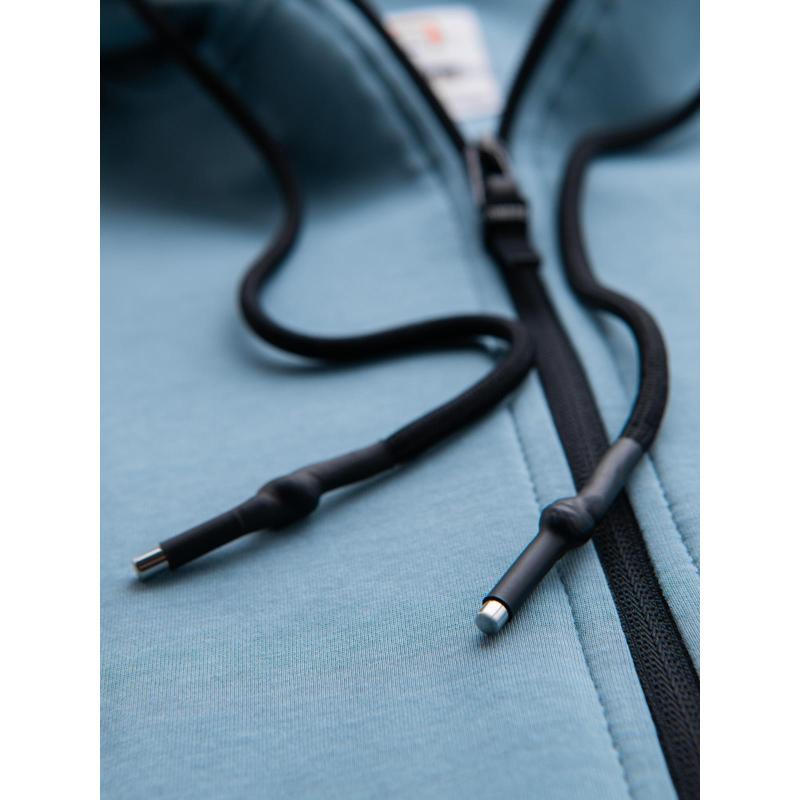 Pánska mikina BASIC z bavlny s kapucňou a zipsom - grafitová V11 OM-SSBZ-0160