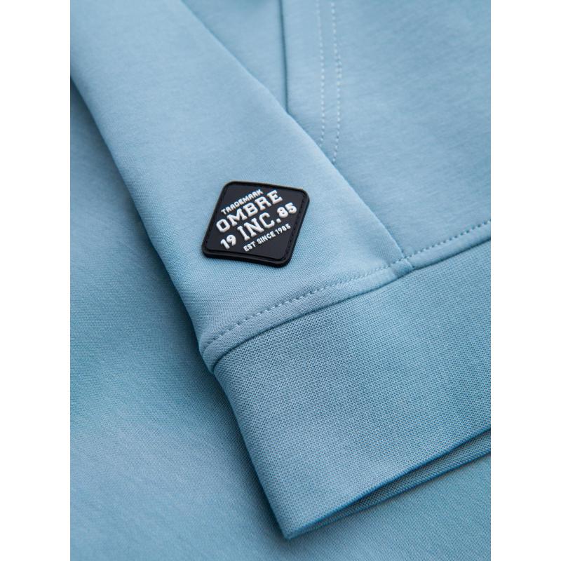 Pánska mikina BASIC z bavlny s kapucňou a zipsom - grafitová V11 OM-SSBZ-0160