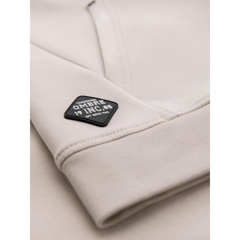 Mikina s rozepínací kapucí ve streetwearovém stylu – písková V6 OM-SSZP-0213