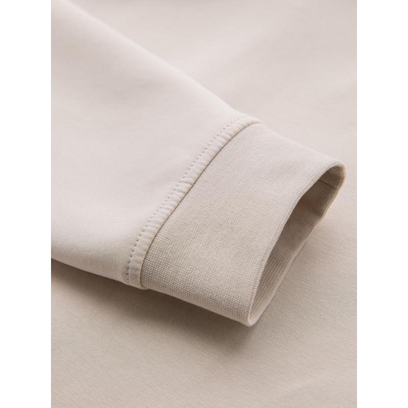 Mikina s rozepínací kapucí ve streetwearovém stylu – písková V6 OM-SSZP-0213