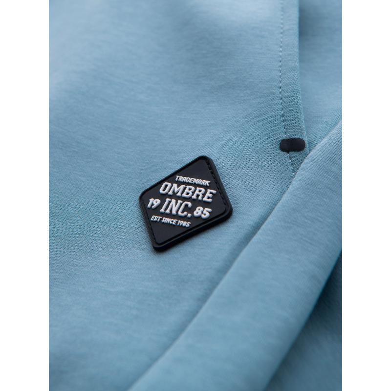 Férfi melegítőnadrág bordás szegéllyel és díszes cipzárral - világoskék V4 OM-PASK-0226