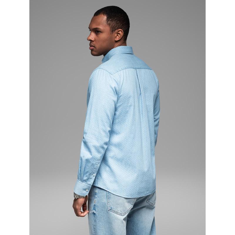 Férfi mintás vékony farmering zsebbel - világoskék V1 OM-SHDS-0179