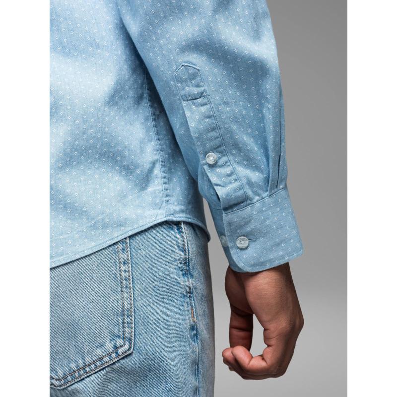 Férfi mintás vékony farmering zsebbel - világoskék V1 OM-SHDS-0179