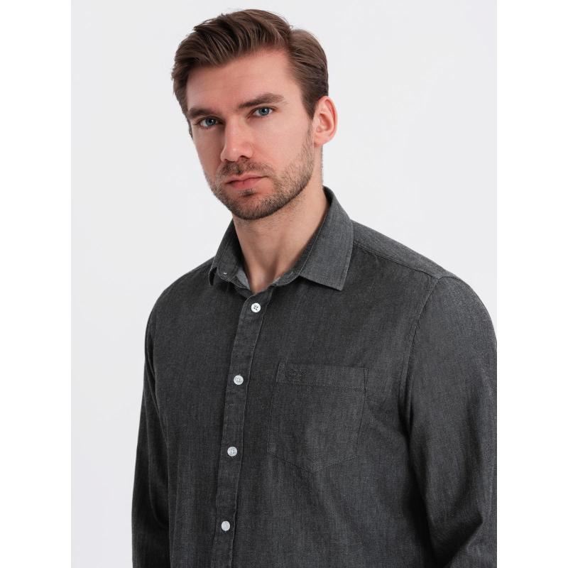 Férfi farmering hímzett zsebbel - fekete V2 OM-SHDS-0181