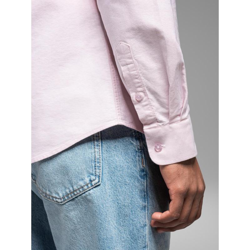 Bavlněná pastelová pánská oxfordská košile - broskvová V1 OM-SHOS-0183