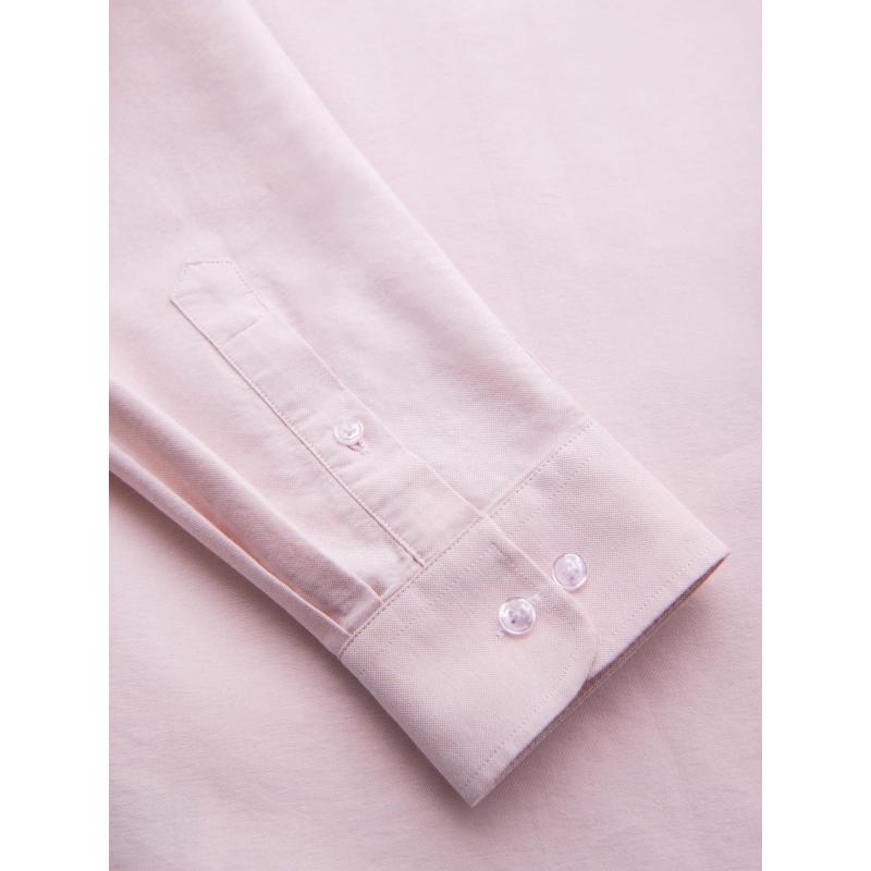 Bavlněná pastelová pánská oxfordská košile - broskvová V1 OM-SHOS-0183