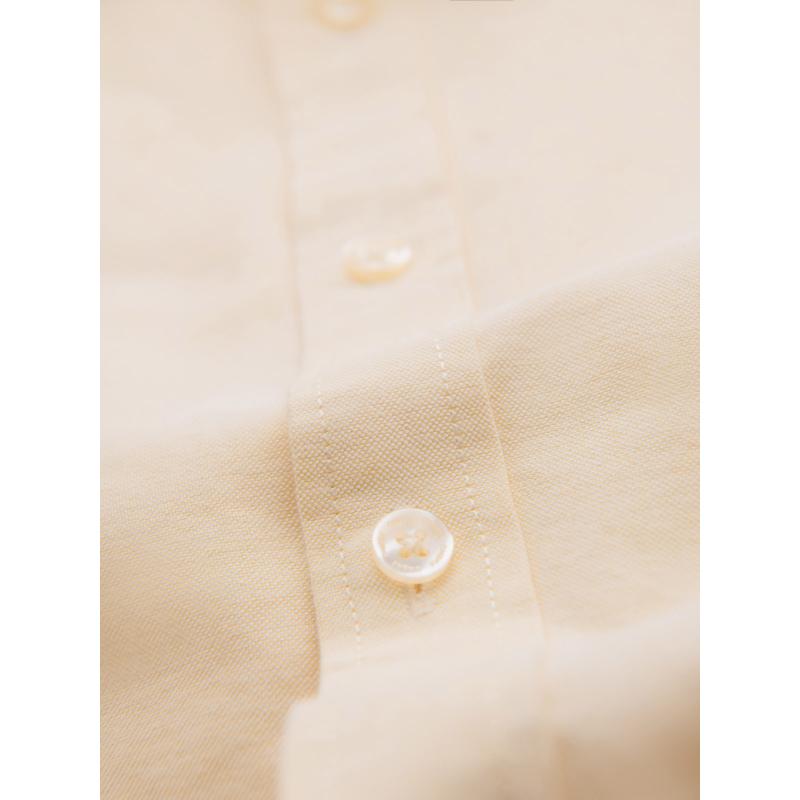 Pánská pastelová bavlněná oxfordská košile – jasně žlutá V3 OM-SHOS-0183