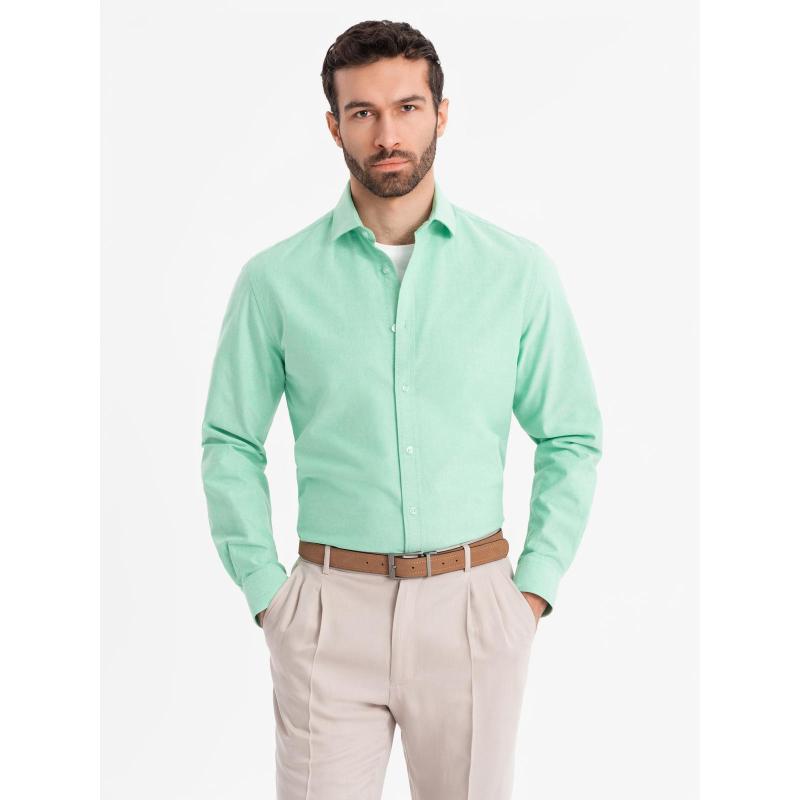 Pasztell színű pamut oxford ing férfiaknak - menta V4 OM-SHOS-0183