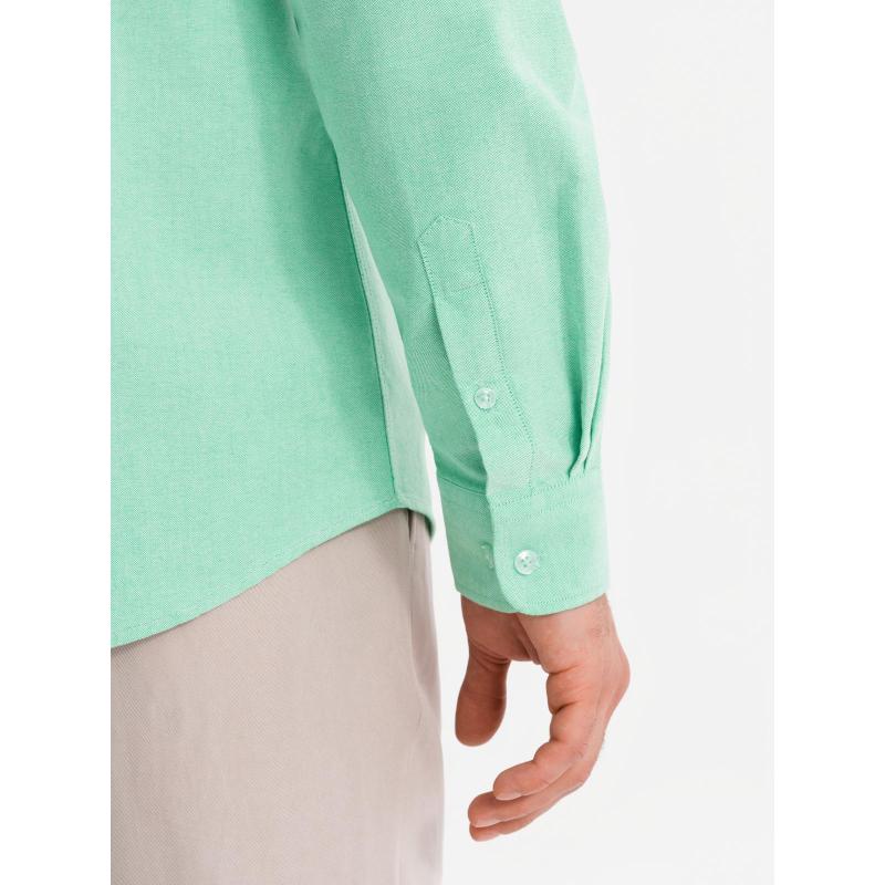 Pánská pastelová bavlněná oxfordská košile – mátová V4 OM-SHOS-0183