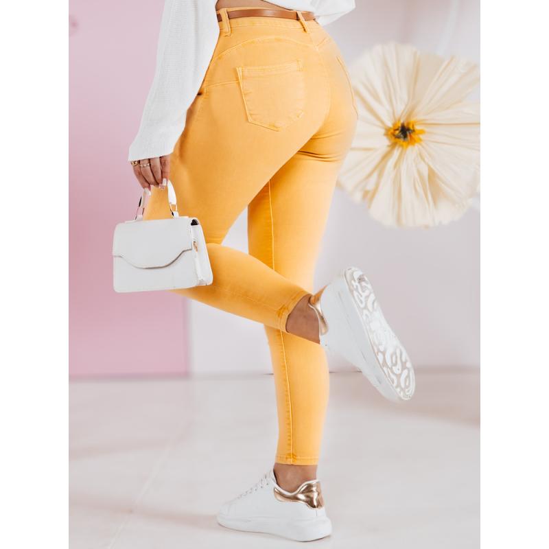Női farmer nadrág CLARET övvel szett sárga