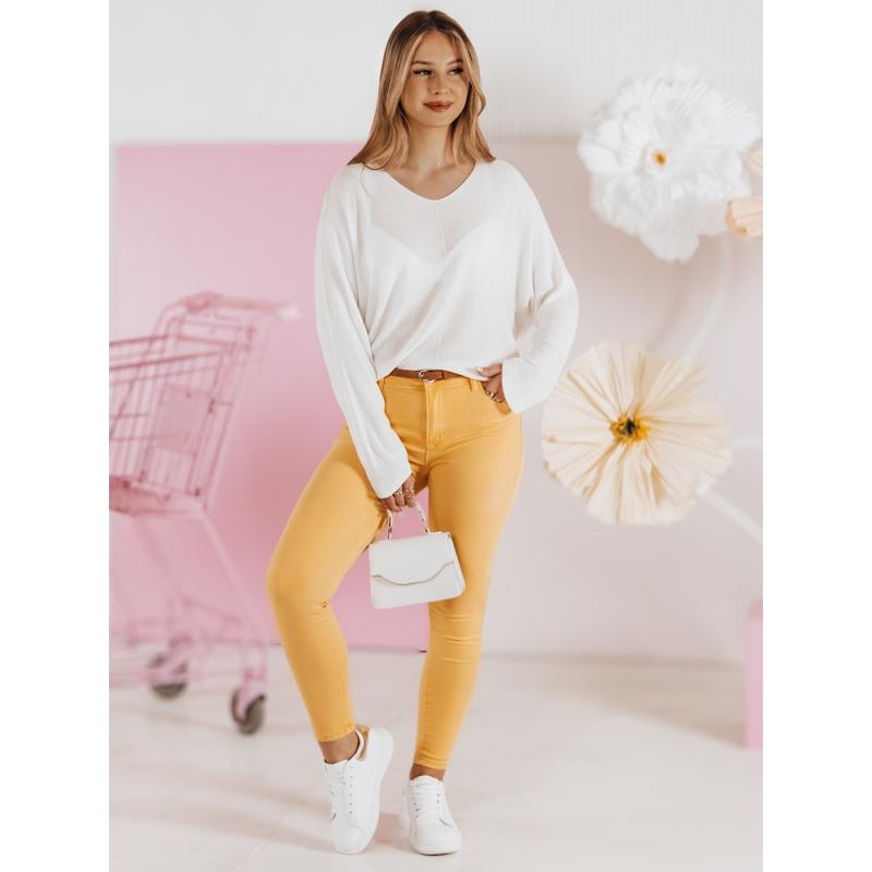 Női farmer nadrág CLARET övvel szett sárga