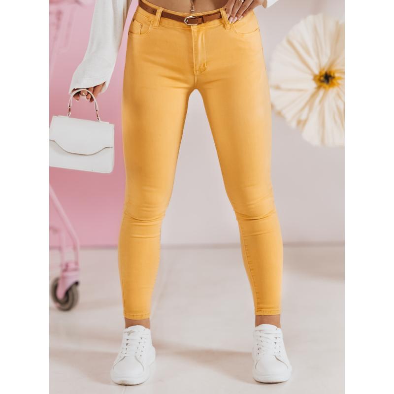 Női farmer nadrág CLARET övvel szett sárga