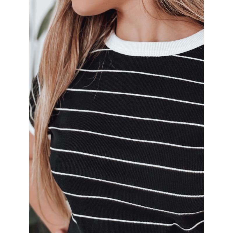 Női csíkos miniruha FITLINES fekete