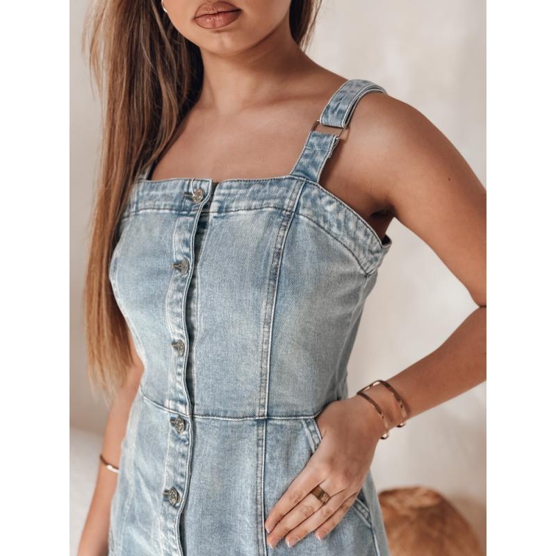 Džínové mini šaty bez ramínek SEWIKA modré