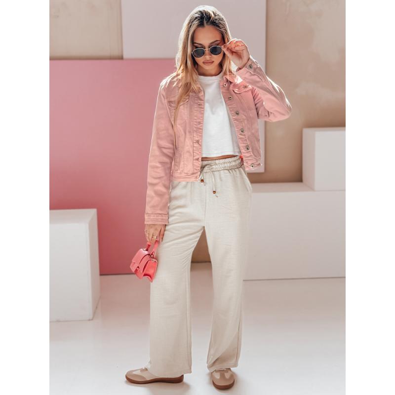 Dámská krátká džínová bunda PASTELLO růžová