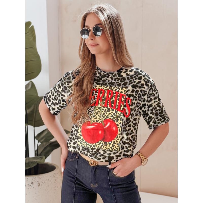 Dámské tričko oversize s puntíky ZESTSTYLE šedá
