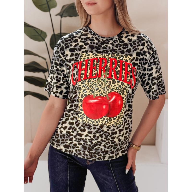 Női oversize póló pöttyös ZESTSTYLE szürke