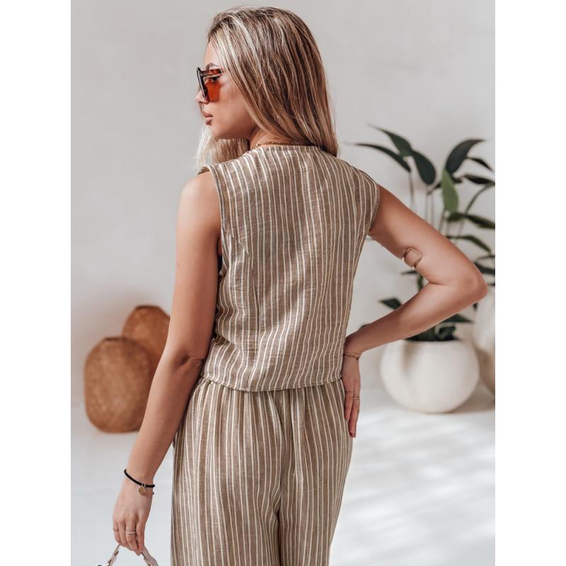 Dámská sako bez rukávů LINELIA hnědá