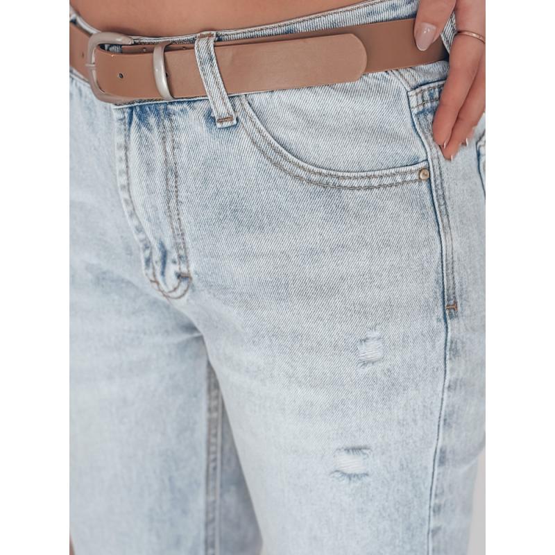 Dámské slim fit džíny kalhoty s páskem SLIMLEN modré