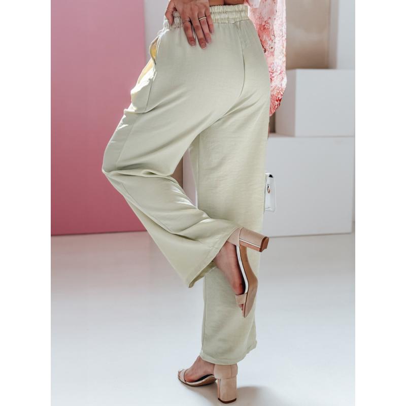 Dámské kalhoty se širokými nohavicemi MILLIVIO khaki barva