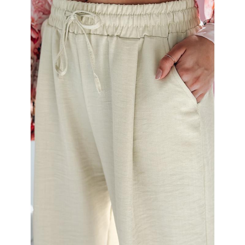 Dámské kalhoty se širokými nohavicemi MILLIVIO khaki barva