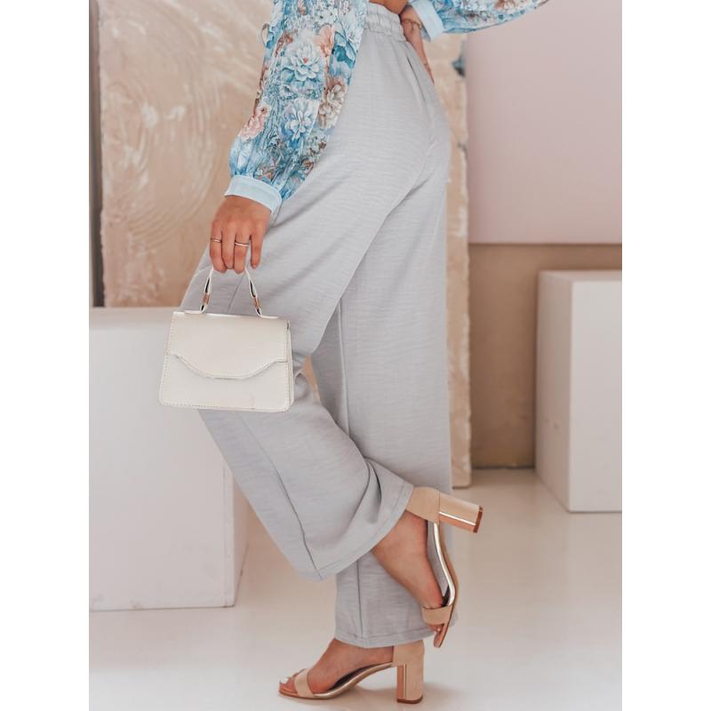 Dámské kalhoty se širokými nohavicemi MILLIVIO šedé