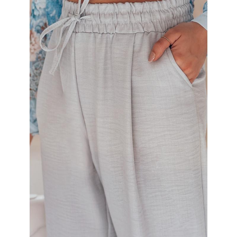 Dámské kalhoty se širokými nohavicemi MILLIVIO šedé