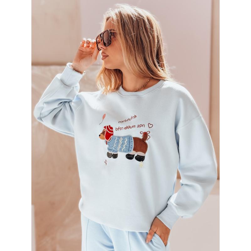 Dámská oversize mikina s výšivkou DOGSWEETY, modrá
