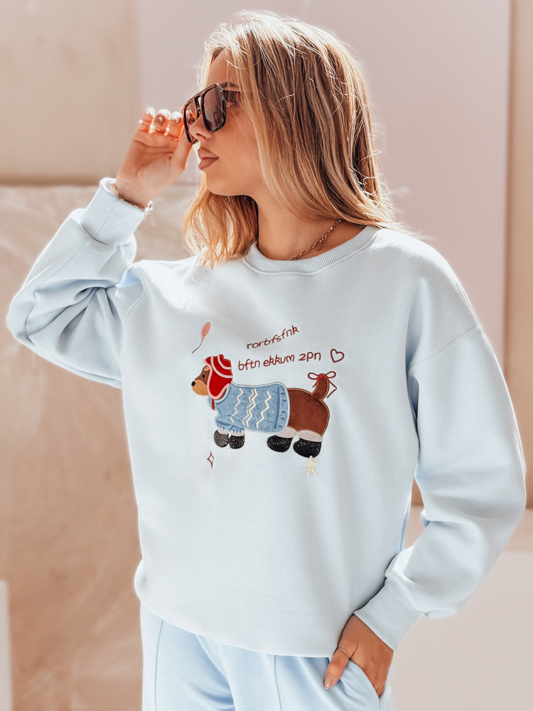 Dámská oversize mikina s výšivkou DOGSWEETY, modrá