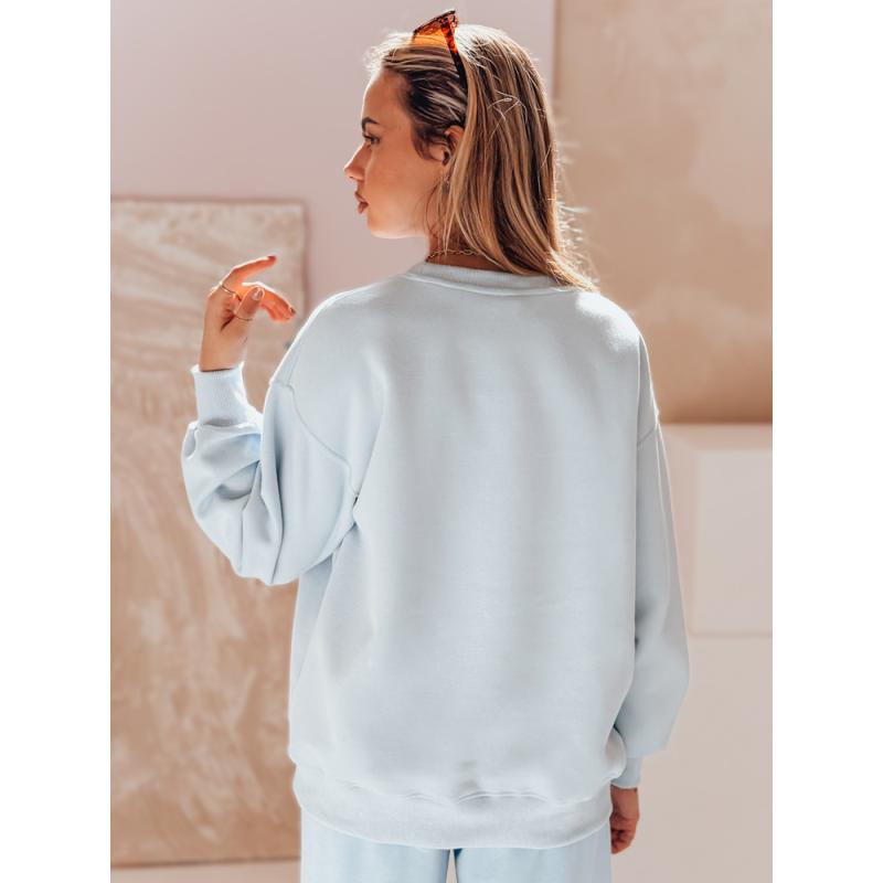 Női oversize pulóver DOGSWEETY hímzéssel, kék