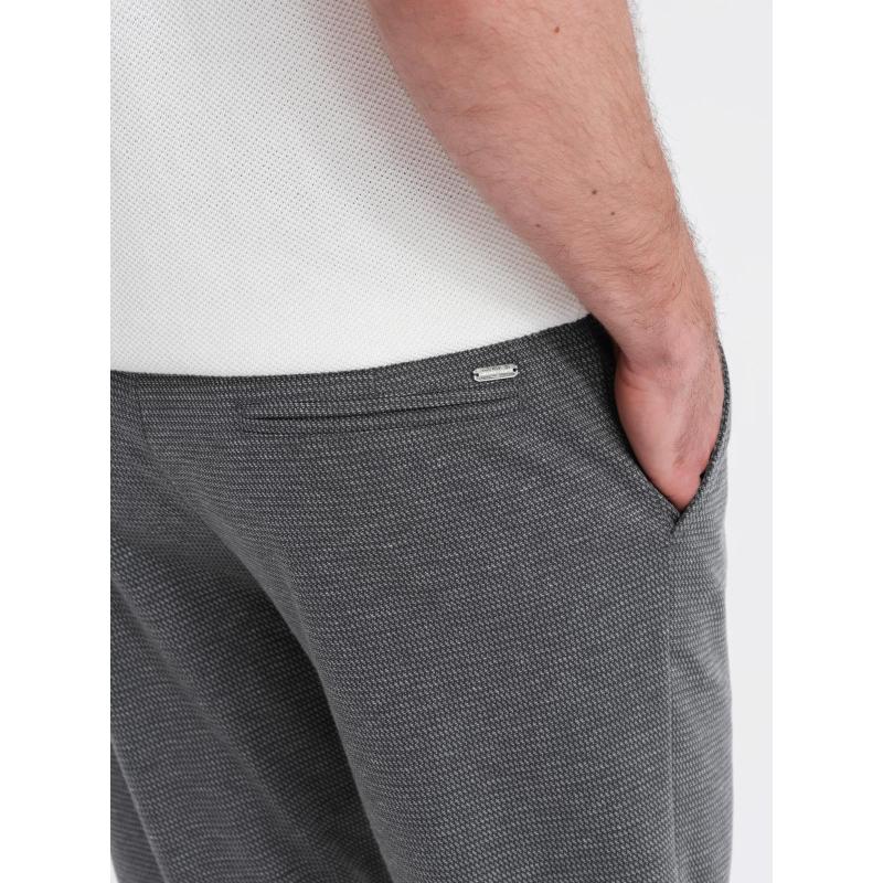 Pánské krátké šortky se strukturovaným elastickým pásem - grafitové V3 OM-SRCS-0177