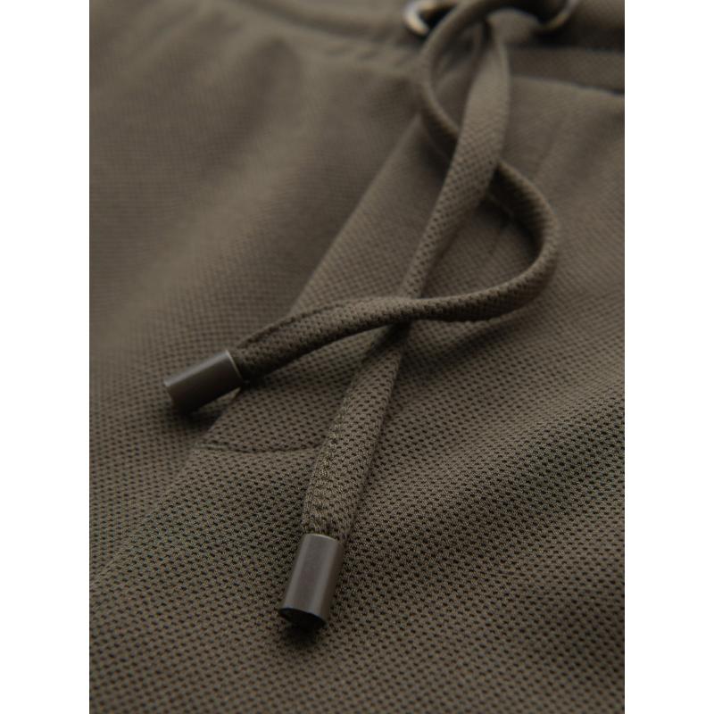 Férfi kötött rövidnadrág felhajtott szárral - olíva V5 OM-SRCS-0170