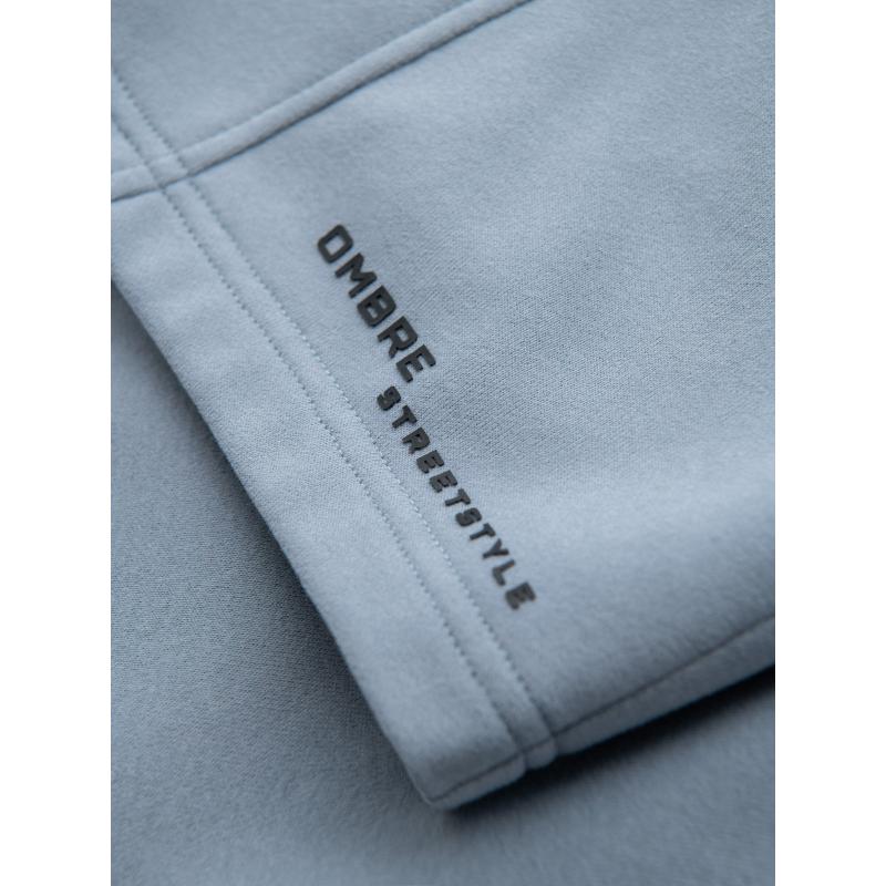 Pánské přiléhavé krátké potištěné kraťasy - světle modré V1 OM-SRSK-0138