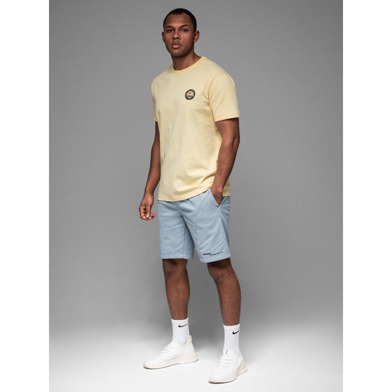 Pánské přiléhavé krátké potištěné kraťasy - světle modré V1 OM-SRSK-0138