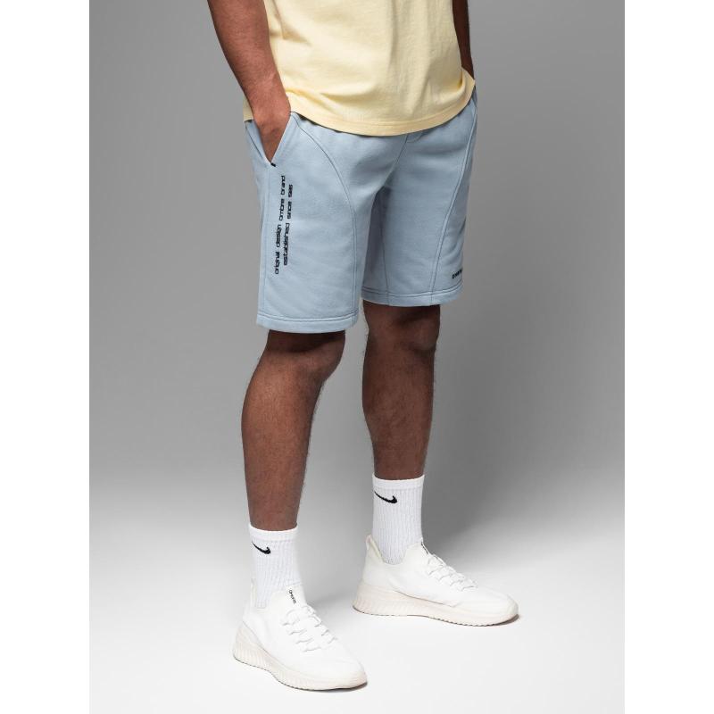 Pánské přiléhavé krátké potištěné kraťasy - světle modré V1 OM-SRSK-0138