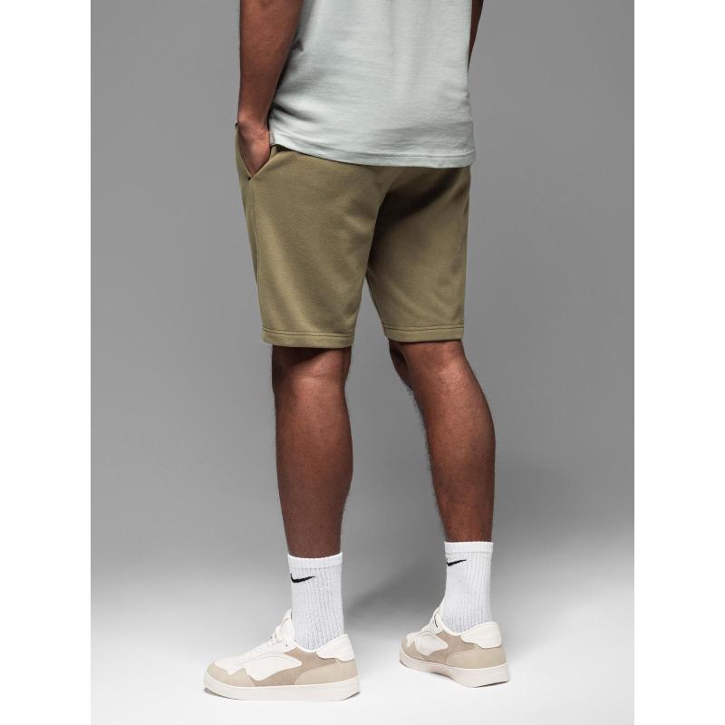 Pánské přiléhavé krátké potištěné kraťasy - olivová V4 OM-SRSK-0138