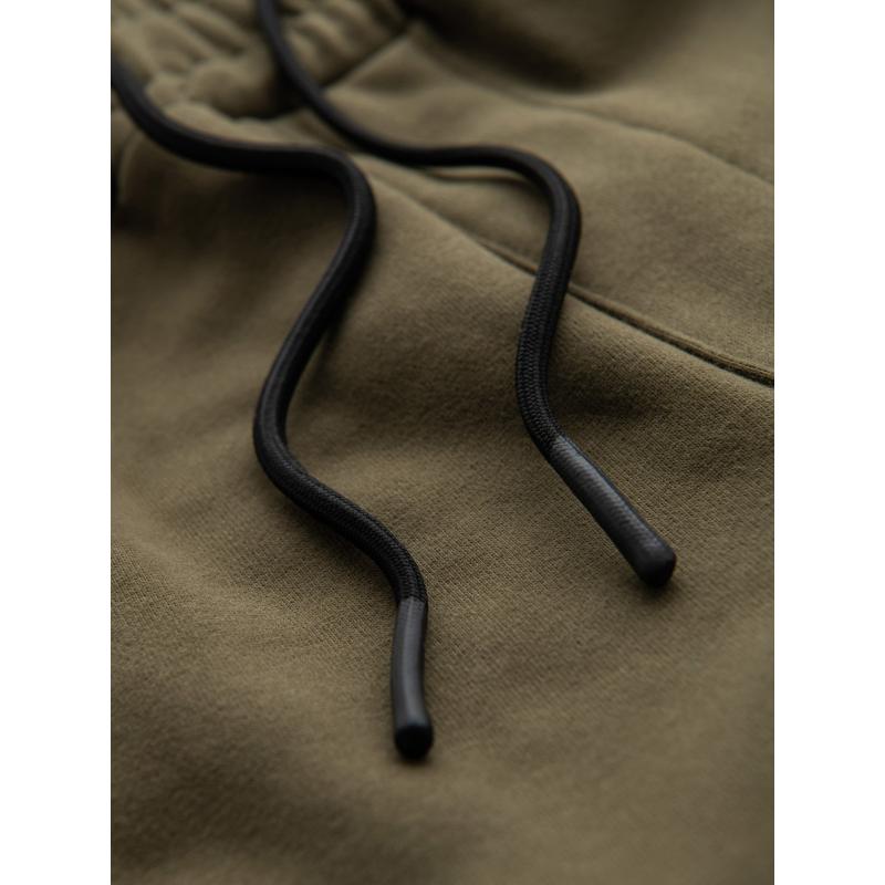 Pánské přiléhavé krátké potištěné kraťasy - olivová V4 OM-SRSK-0138