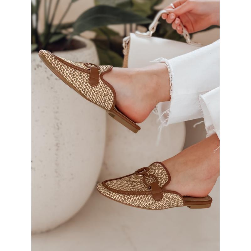 Dámské pantofle mule SOFTINO kamelové