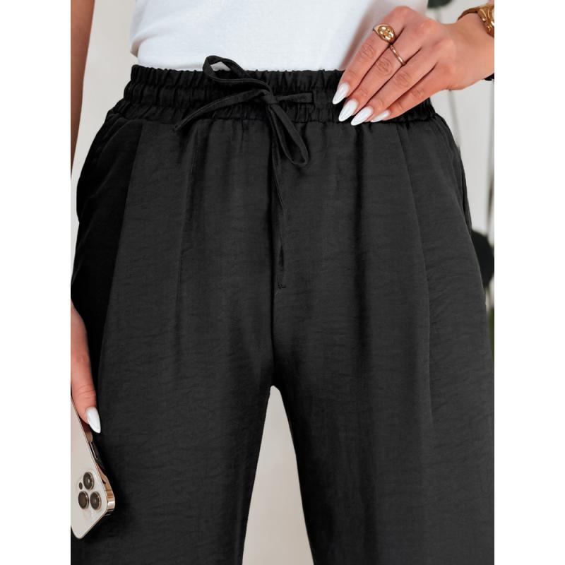 Dámské kalhoty s širokými nohavicemi MILLIVIO černé