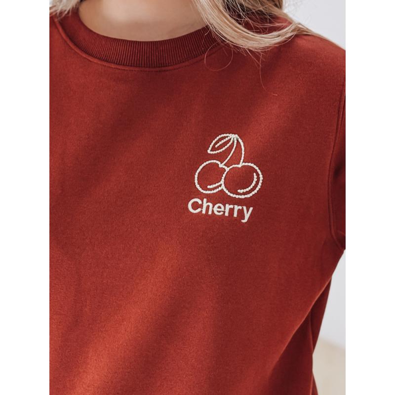 Női oversize pulóver CHERSOFT hímzéssel tégla